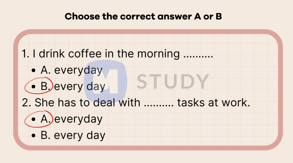 Choose the correct answer A or B