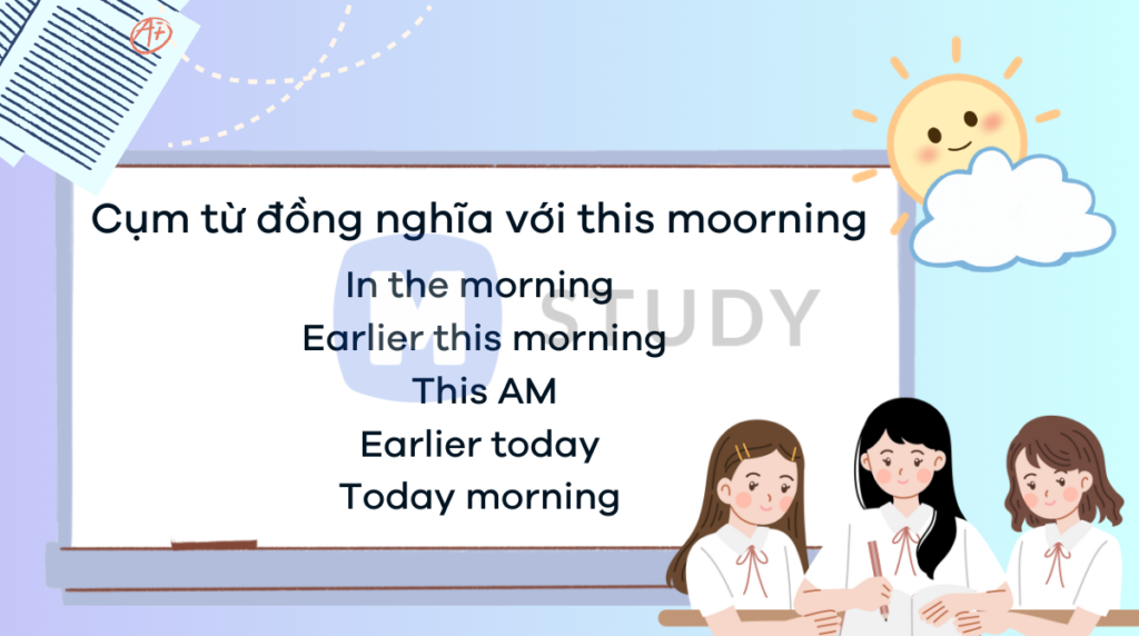 Những cụm từ đồng nghĩa với This morning