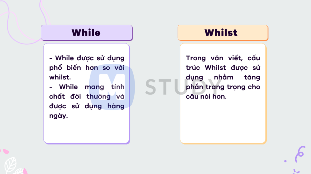 Phân biệt cấu trúc while và cấu trúc whilst