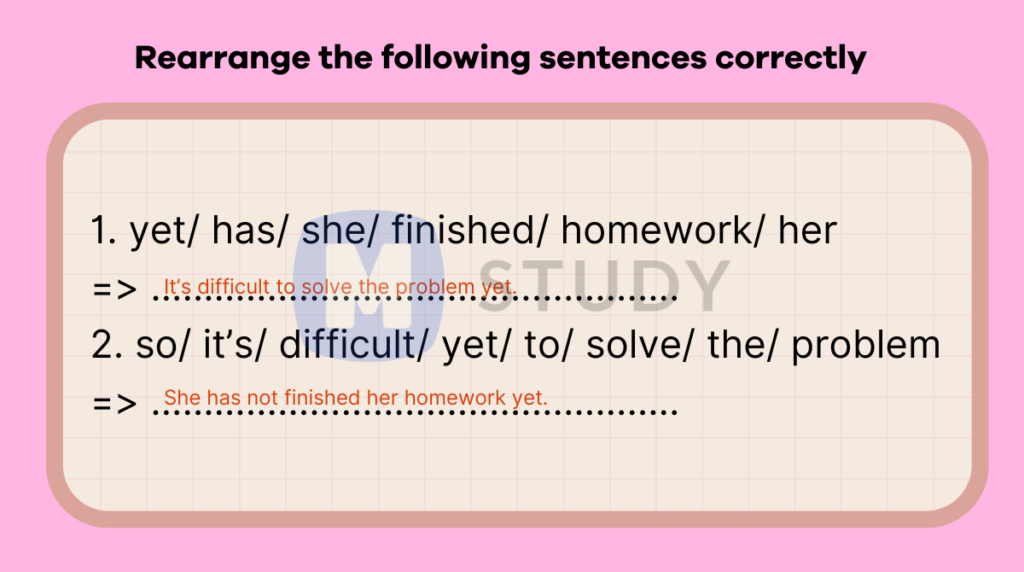 Rearrange the following sentences correctly