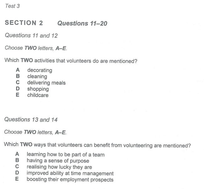 Ví dụ dạng Multiple Choice có nhiều đáp án