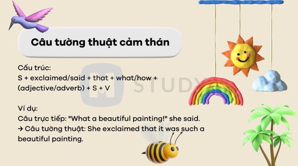 Câu tường thuật cảm thán