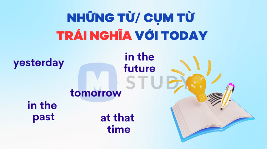 Các từ trái nghĩa với today