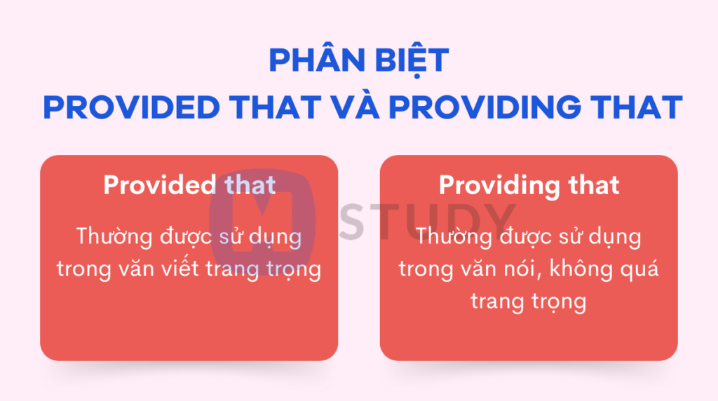 Phân biệt provided that và providing that