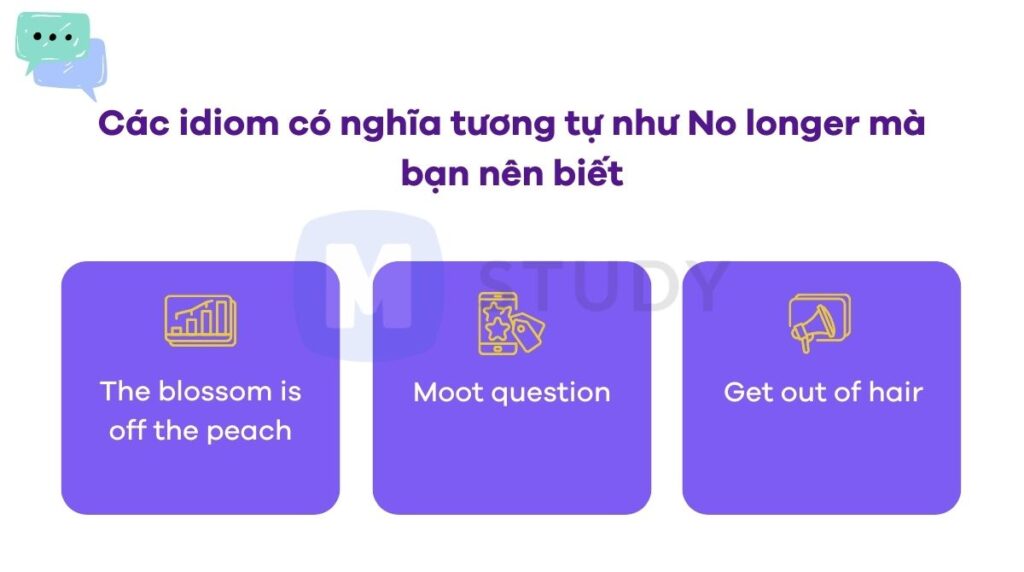 Các idioms có nghĩa tương tự như no longer